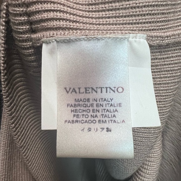 Valentino V-Neck Ribbed Ruffle Sweater - Picture 9 of 11